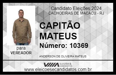 Candidato CAPITÃO MATEUS 2024 - CACHOEIRAS DE MACACU - Eleições