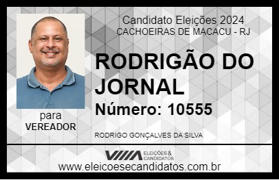 Candidato RODRIGÃO DO JORNAL 2024 - CACHOEIRAS DE MACACU - Eleições