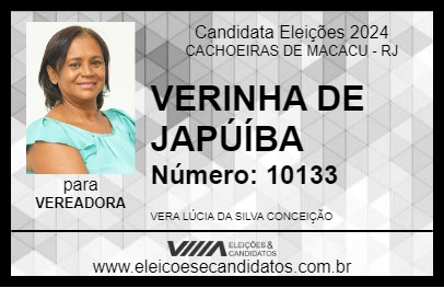 Candidato VERINHA DE JAPÚÍBA 2024 - CACHOEIRAS DE MACACU - Eleições