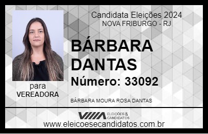 Candidato BÁRBARA DANTAS 2024 - NOVA FRIBURGO - Eleições