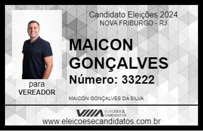 Candidato MAICON GONÇALVES 2024 - NOVA FRIBURGO - Eleições