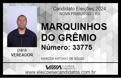 Candidato MARQUINHOS DO GRÊMIO 2024 - NOVA FRIBURGO - Eleições