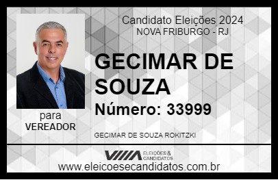 Candidato GECIMAR DE SOUZA 2024 - NOVA FRIBURGO - Eleições