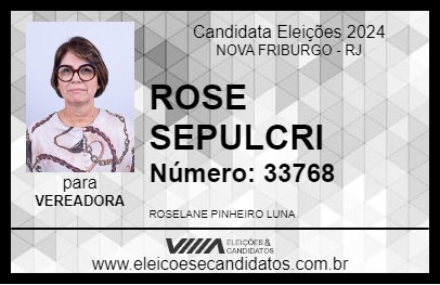 Candidato ROSE SEPULCRI 2024 - NOVA FRIBURGO - Eleições