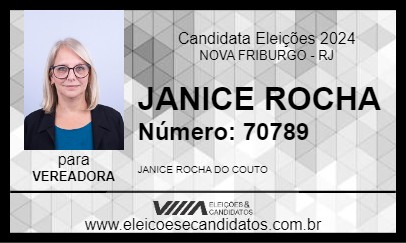 Candidato JANICE ROCHA 2024 - NOVA FRIBURGO - Eleições