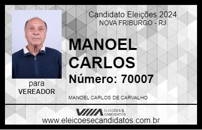 Candidato MANOEL CARLOS DO OLIFAS 2024 - NOVA FRIBURGO - Eleições