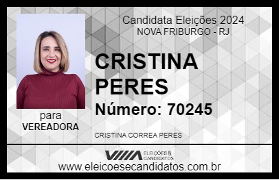 Candidato CRISTINA PERES 2024 - NOVA FRIBURGO - Eleições