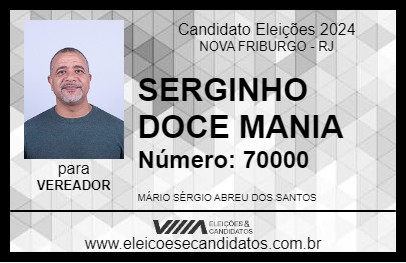 Candidato SERGINHO DOCE MANIA 2024 - NOVA FRIBURGO - Eleições