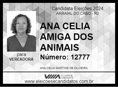 Candidato ANA CELIA AMIGA DOS ANIMAIS 2024 - ARRAIAL DO CABO - Eleições