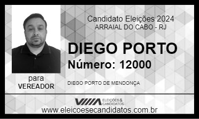 Candidato DIEGO PORTO 2024 - ARRAIAL DO CABO - Eleições