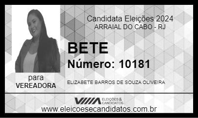 Candidato BETE 2024 - ARRAIAL DO CABO - Eleições