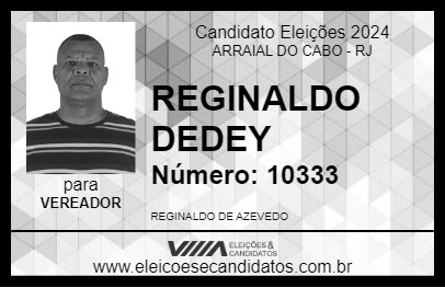 Candidato REGINALDO DEDEY 2024 - ARRAIAL DO CABO - Eleições