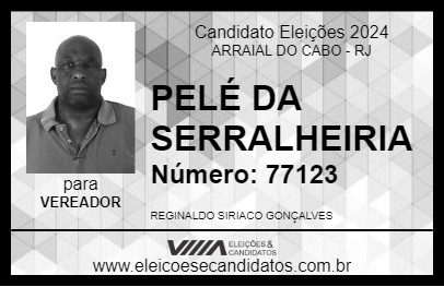 Candidato PELÉ DA SERRALHEIRIA 2024 - ARRAIAL DO CABO - Eleições