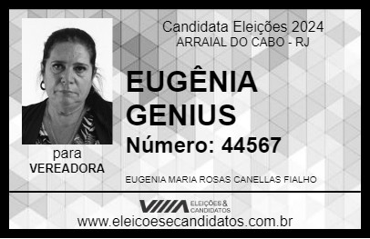 Candidato EUGÊNIA GENIUS 2024 - ARRAIAL DO CABO - Eleições