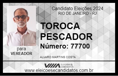 Candidato TOROCA PESCADOR 2024 - RIO DE JANEIRO - Eleições