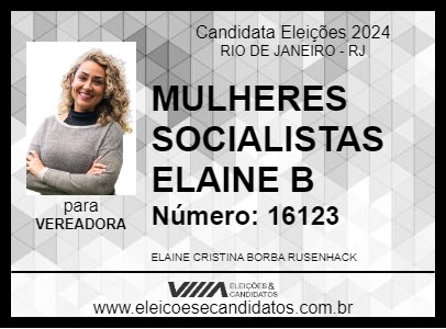 Candidato MULHERES SOCIALISTAS ELAINE B 2024 - RIO DE JANEIRO - Eleições