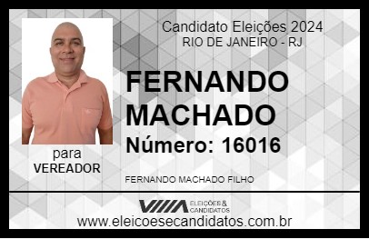 Candidato FERNANDO MACHADO 2024 - RIO DE JANEIRO - Eleições