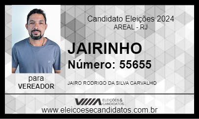 Candidato JAIRINHO 2024 - AREAL - Eleições