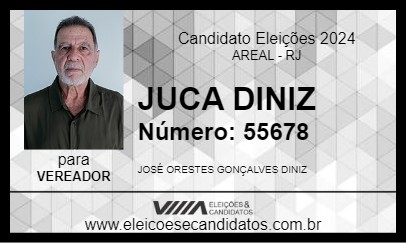 Candidato JUCA DINIZ 2024 - AREAL - Eleições