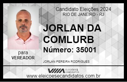 Candidato JORLAN DA COMLURB 2024 - RIO DE JANEIRO - Eleições