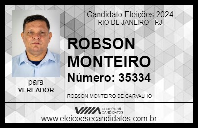 Candidato ROBSON MONTEIRO 2024 - RIO DE JANEIRO - Eleições