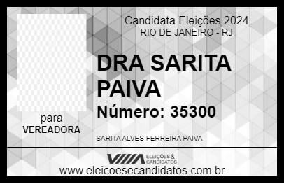 Candidato DRA SARITA PAIVA 2024 - RIO DE JANEIRO - Eleições