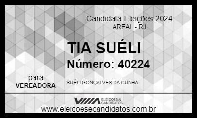 Candidato TIA SUÉLI 2024 - AREAL - Eleições