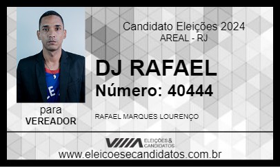 Candidato DJ RAFAEL 2024 - AREAL - Eleições