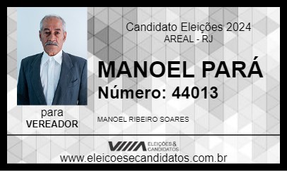 Candidato MANOEL PARÁ 2024 - AREAL - Eleições