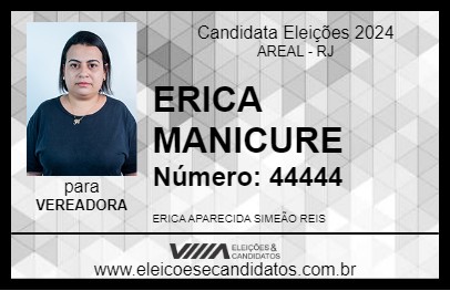 Candidato ERICA MANICURE 2024 - AREAL - Eleições