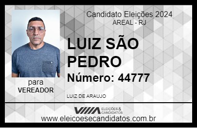 Candidato LUIZ SÃO PEDRO 2024 - AREAL - Eleições