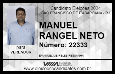 Candidato MANUEL NETO 2024 - SÃO FRANCISCO DE ITABAPOANA - Eleições