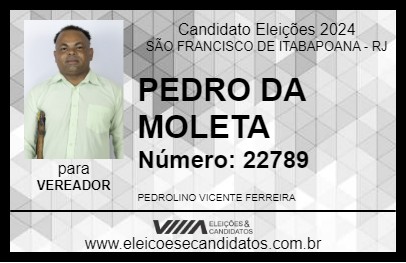 Candidato PEDRO DA MOLETA 2024 - SÃO FRANCISCO DE ITABAPOANA - Eleições