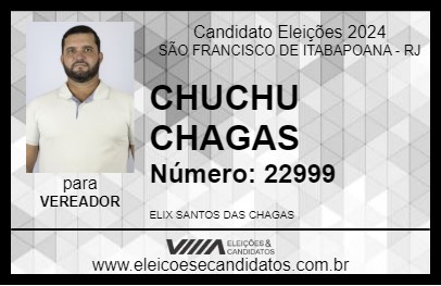 Candidato CHUCHU CHAGAS 2024 - SÃO FRANCISCO DE ITABAPOANA - Eleições