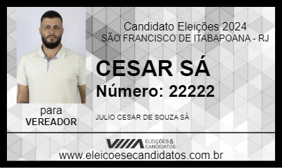 Candidato CESAR SÁ 2024 - SÃO FRANCISCO DE ITABAPOANA - Eleições