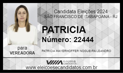 Candidato PATRICIA 2024 - SÃO FRANCISCO DE ITABAPOANA - Eleições