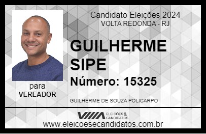 Candidato GUILHERME SIPE 2024 - VOLTA REDONDA - Eleições