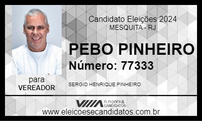 Candidato PEBO PINHEIRO 2024 - MESQUITA - Eleições