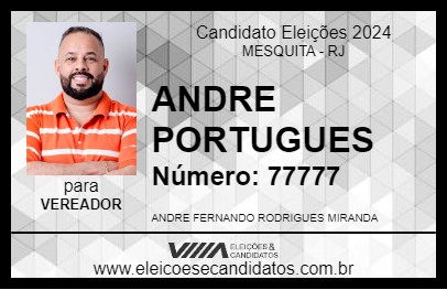 Candidato ANDRE PORTUGUES 2024 - MESQUITA - Eleições