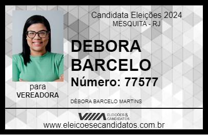 Candidato DEBORA BARCELO 2024 - MESQUITA - Eleições