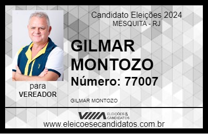 Candidato GILMAR MONTOZO 2024 - MESQUITA - Eleições