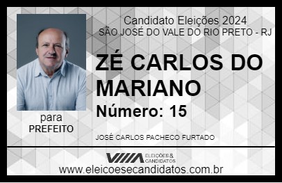 Candidato ZÉ CARLOS DO MARIANO 2024 - SÃO JOSÉ DO VALE DO RIO PRETO - Eleições