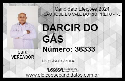 Candidato DARCIR DO GÁS 2024 - SÃO JOSÉ DO VALE DO RIO PRETO - Eleições