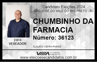 Candidato CHUMBINHO DA FARMACIA 2024 - SÃO JOSÉ DO VALE DO RIO PRETO - Eleições