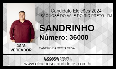 Candidato SANDRINHO 2024 - SÃO JOSÉ DO VALE DO RIO PRETO - Eleições