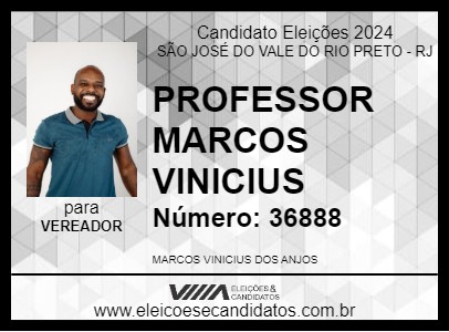 Candidato PROFESSOR MARCOS VINICIUS 2024 - SÃO JOSÉ DO VALE DO RIO PRETO - Eleições