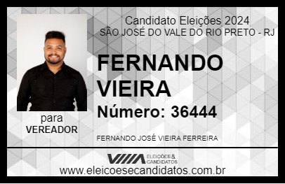 Candidato FERNANDO VIEIRA 2024 - SÃO JOSÉ DO VALE DO RIO PRETO - Eleições