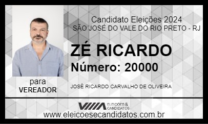 Candidato ZÉ RICARDO 2024 - SÃO JOSÉ DO VALE DO RIO PRETO - Eleições