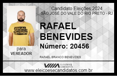 Candidato RAFAEL BENEVIDES 2024 - SÃO JOSÉ DO VALE DO RIO PRETO - Eleições