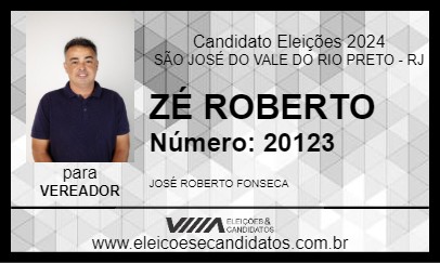 Candidato ZÉ ROBERTO 2024 - SÃO JOSÉ DO VALE DO RIO PRETO - Eleições